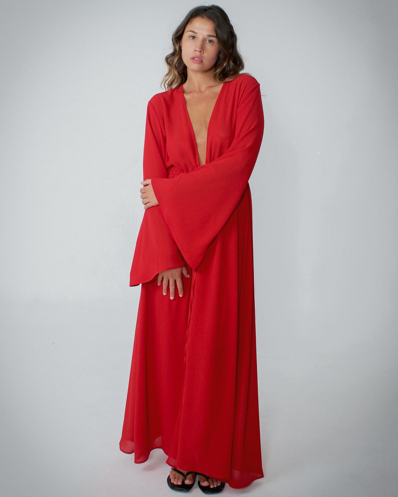 GAUZE KIMONO FOR WOMEN | Kimono largo de gasa, abierto y fluido